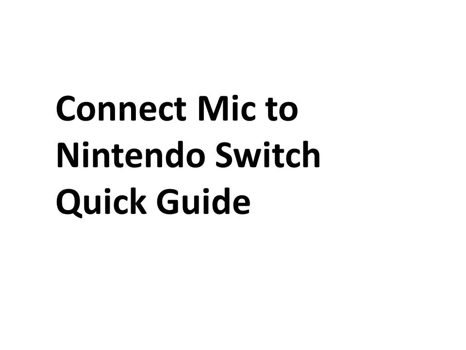 Connect Mic to Nintendo Switch Quick Guide